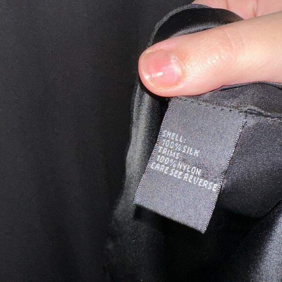 Vintage Carmen Marc Valvo 100% Silk Black Halter Dress Beaded Waist Size 4 - Picture 5 of 6